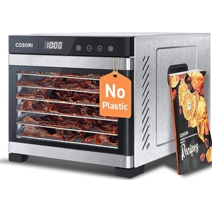 Cosori Food Dehydrator, 10 Stainless Steel Trays with 7.4 ft² Drying Space(Classic Silver)